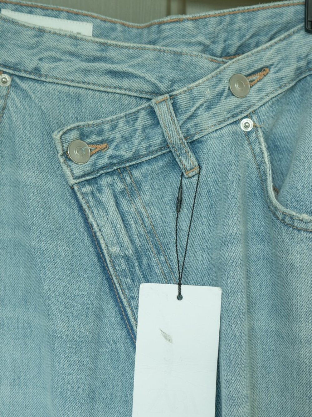 Zara Cross Over Waist Jeans High Waist TRF Wide Leg Slouchy Indie Streetwear - Picture 5 of 13